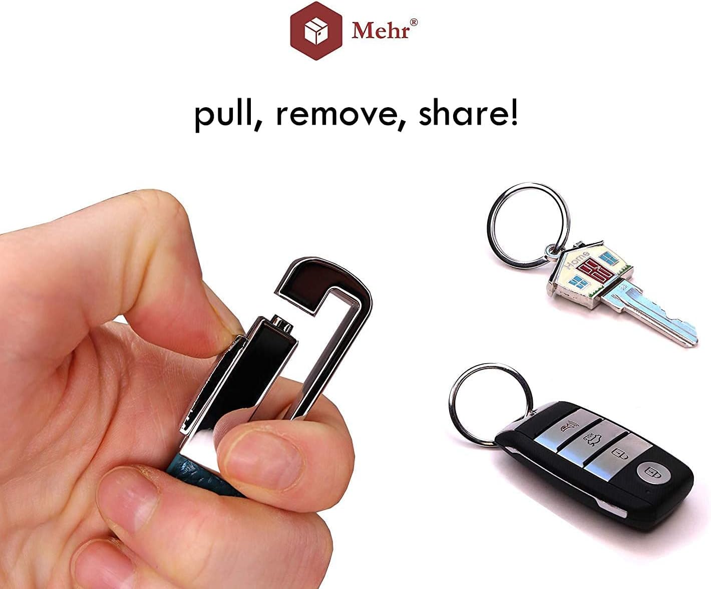 Mehr Keychains - Leather Detachable Valet Key Chains - Car Key Rings KC8