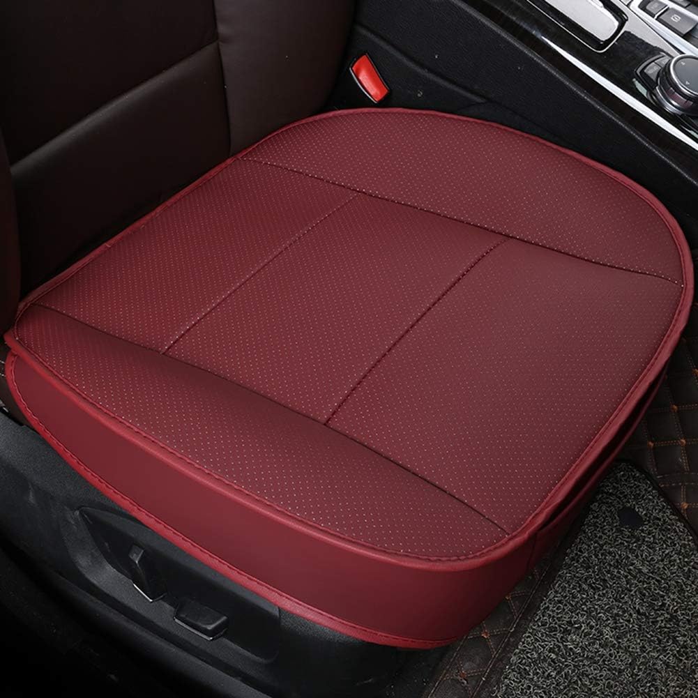 HONCENMAX Car Seat Cover Cushion Pad Mat Protector for Auto Supplies for Sedan Hatchback SUV PU Leather [Without Backrest] 2+1 Front Seat Covers&Rear Seat Cover
