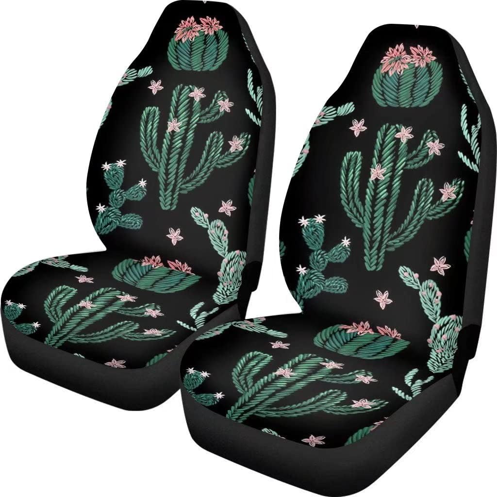 KEIAHUAN Galaxy Owl Car Seat Cover for Women Men, 2 Packs High Back Bucket Universal Fit Auto Seat Covers for Cars, Trucks, SUV, or Van