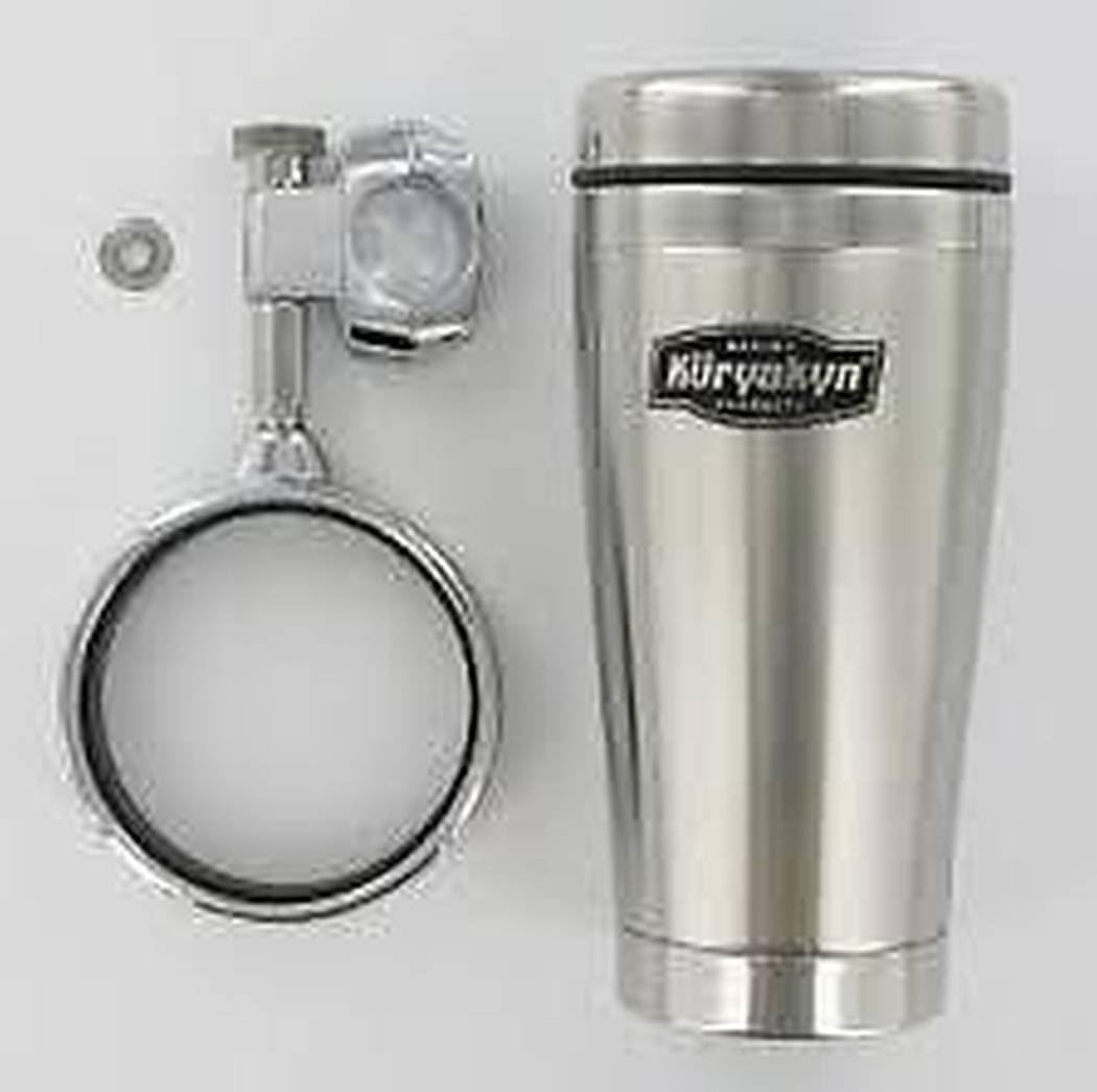 Kuryakyn 1463 Universal Drink Holder with Stainless Steel Mug