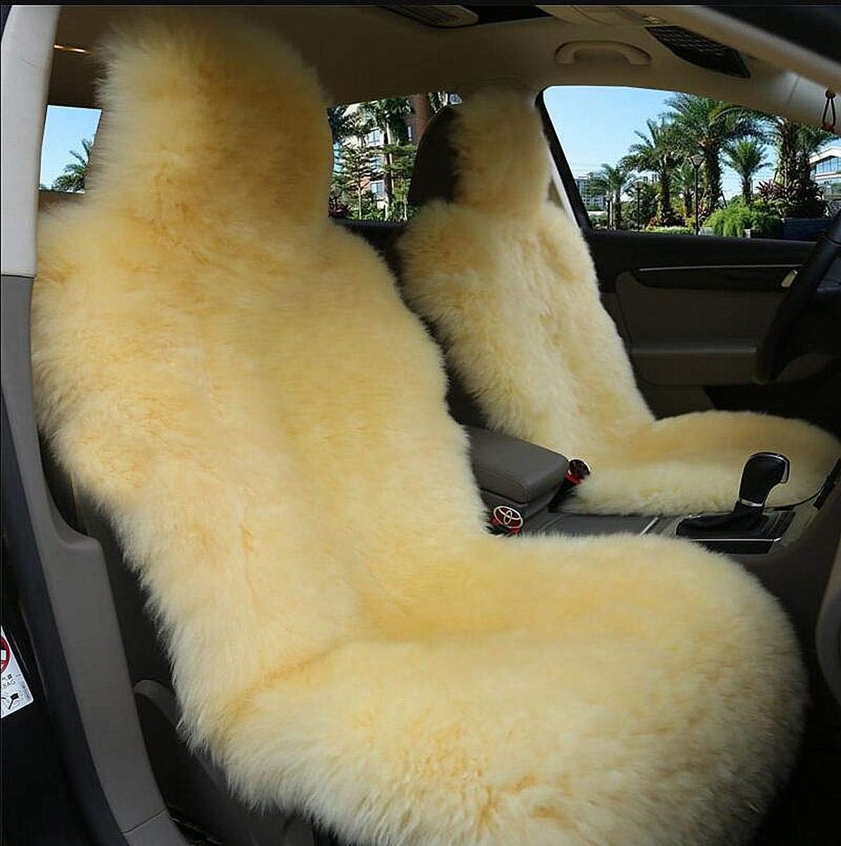 Sisha-A Winter Warm Authentic Australia Sheepskin Car Seat Cover Luxury Long Wool Front Seat Cover Fits Most Car, Truck, SUV, or Van (Purple)