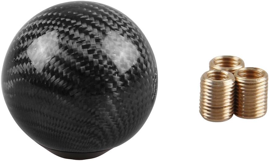 RYANSTAR Universal Acrylic Shift Head Cute Fortune Lucky Cat Round Ball Shift Knob Manual Gear with 3 Thread Adapters M12X1.25 M10X1.5 M10X1.25 M8x1.25 Adapter for Car Repair Refit