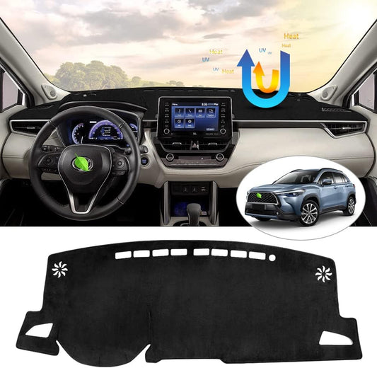 Karltys Dash Cover for Toyota Corolla Cross Accessories 2025 2024 2023 2022, Anti Glare Dashboard Cover Mat Fit Corolla Cross, Non-Slip Flannel Dash Pad UV Sun Protection (Not for Corolla)
