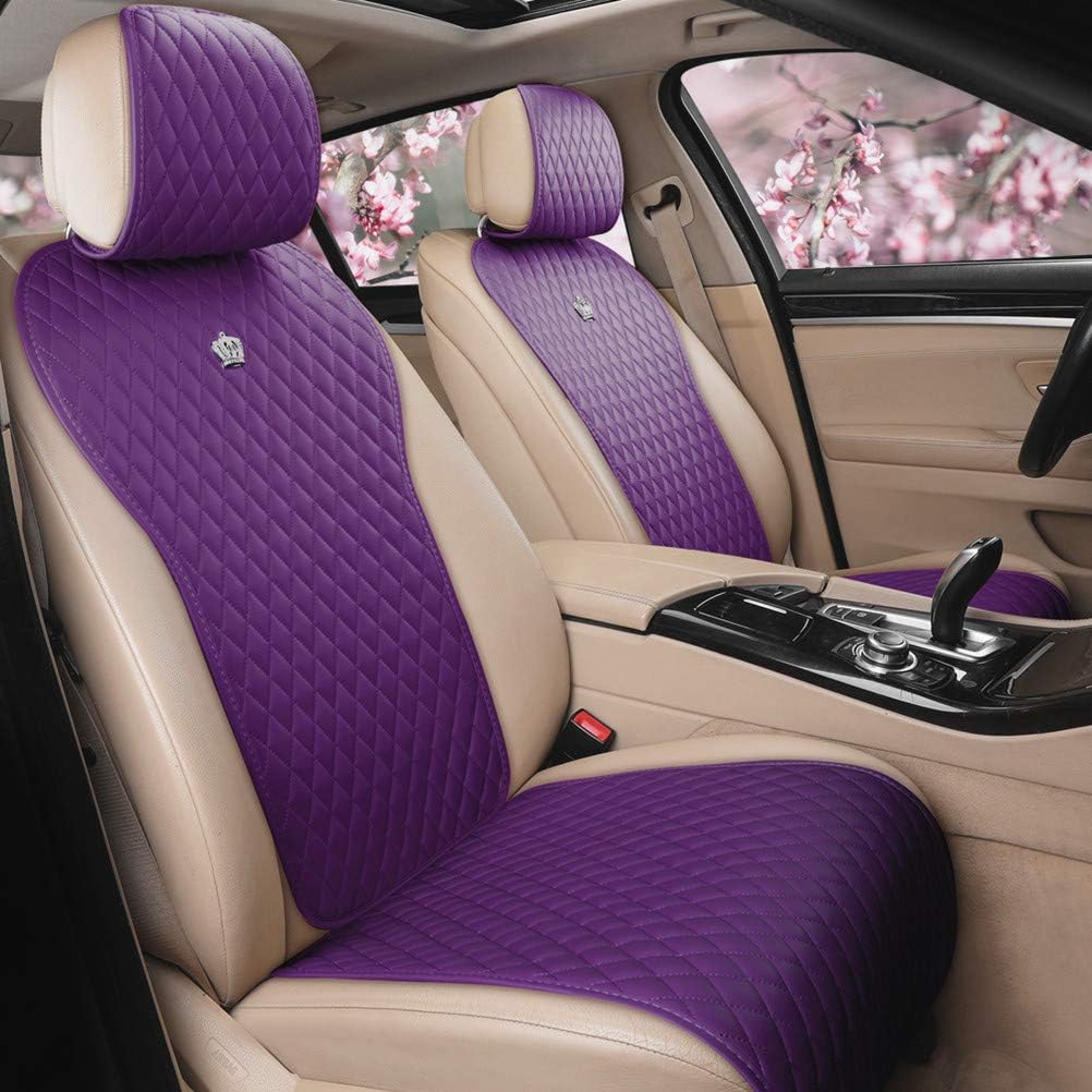 Red Rain Universal Seat Covers for Cars Leather Seat Cover with Crown Army Green Seat Covers 2/3 Covered 11PCS Fit Car/Auto/SUV (A-Army Green)