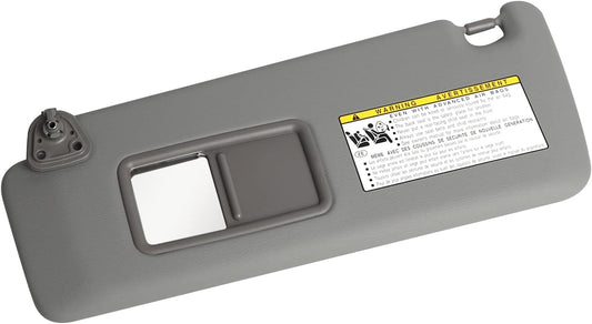 Driver Side Sun Visor Compatible with Toyota Highlander 2004 2005 2006 2007 Replaces OE# 74320-48260-A0 Left Grey