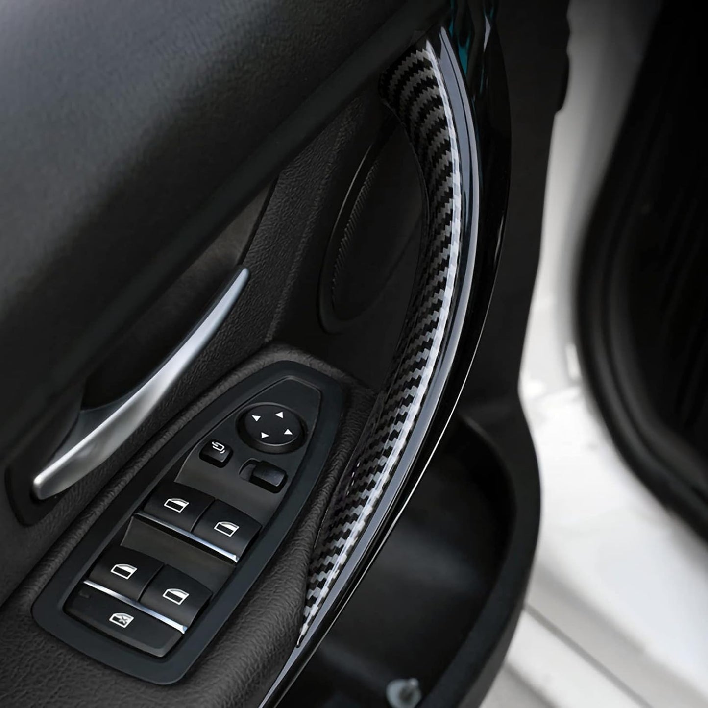 HENGYUESHANG Car Door Pull Handles Cover Carbon Style ABS Trim Decoration fits for BMW 3 4 Series F30 F31 F34 3GT F32 F33 F36 2012-2019 Interior Accessories