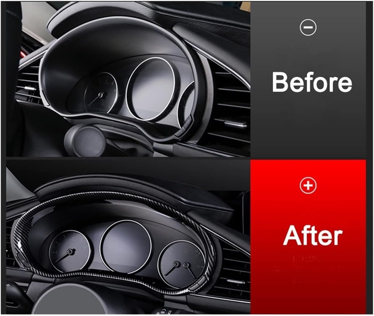 Xwang Store Car Dashboard Interior Frame Cover Trim Dash Board Moulding Sticker Compatible with Mazda 3 Axela BP CX-30 DM Accessories 2020 2021 2022 (Color Name : Carbon Style 1 pcs)