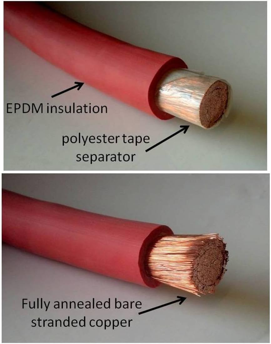 6 Gauge 6 AWG 20 Feet Black Welding Battery Pure Copper Flexible Cable Wire - Car, Inverter, RV, Solar