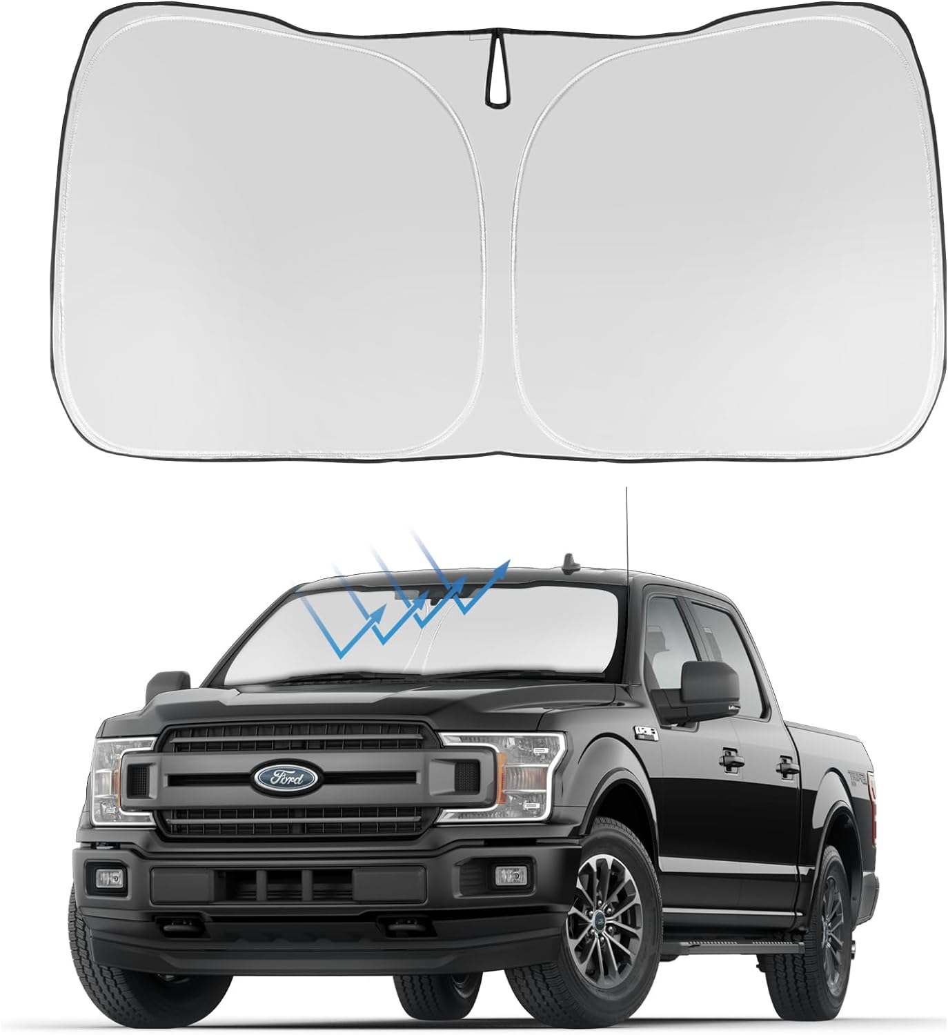 Proadsy Front Windshield and Side Windows Custom Fit 2018-2025 Freightliner Cascadia, Semi-Truck Semi, Commercial & Big Rig Truck Sun Shade Foldable Sun Protector Privacy Cover 2025 Upgrade