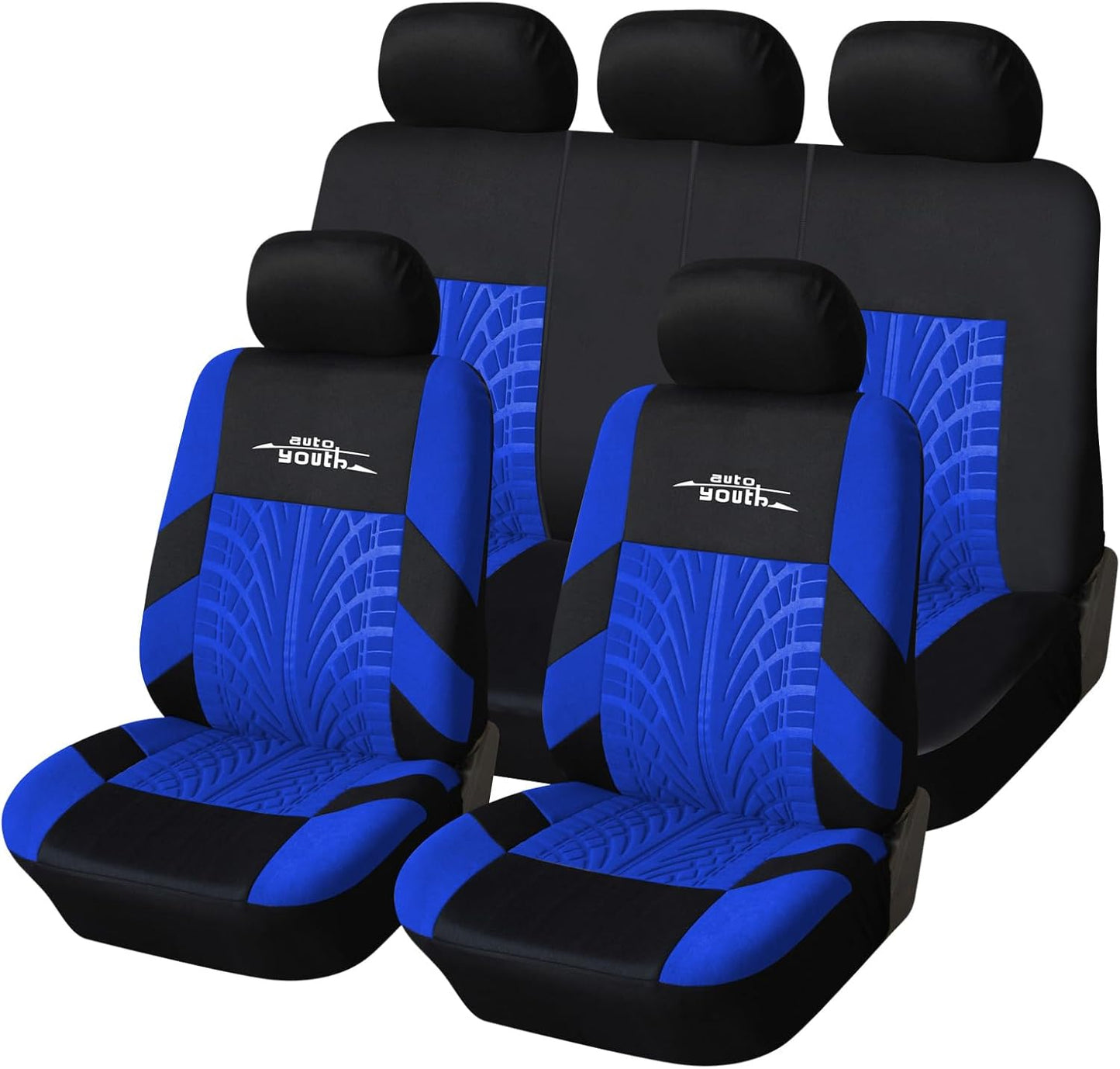 AUTOYOUTH Car Seat Covers for Front Seats, Breathable and Washable Bucket Seat Covers for Cars, Truck, SUV, Vans Airbag Compatible Automotive Interior Covers, Orange