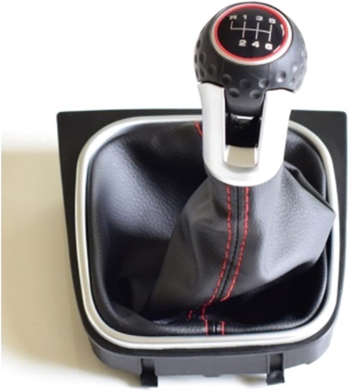 YaoYingDian Gear Shift Knob Complete Fit For Golf 6 MK6 GTI GTD R20 2009-2013 5 6 Speed Manual Car Stick Lever Shifter HandBall Gaiter Boot (Color : 6 Speed-Red)