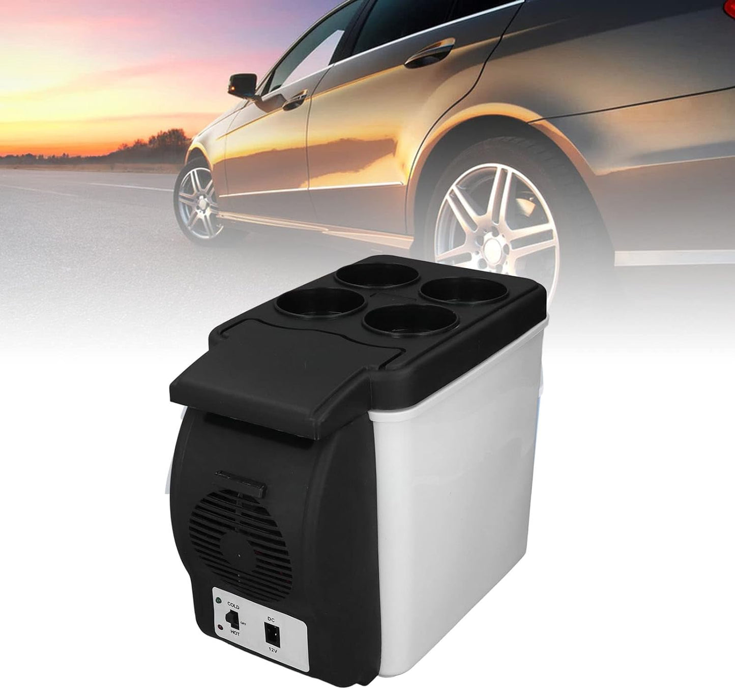 Portable Car Cooler, Mini Sized Portable Freezer 6L 12 Volt Car Fridge Multifunctional Food Grade Inner Liner Portable Car Cooler for Camping Truck Travel RV and Boat