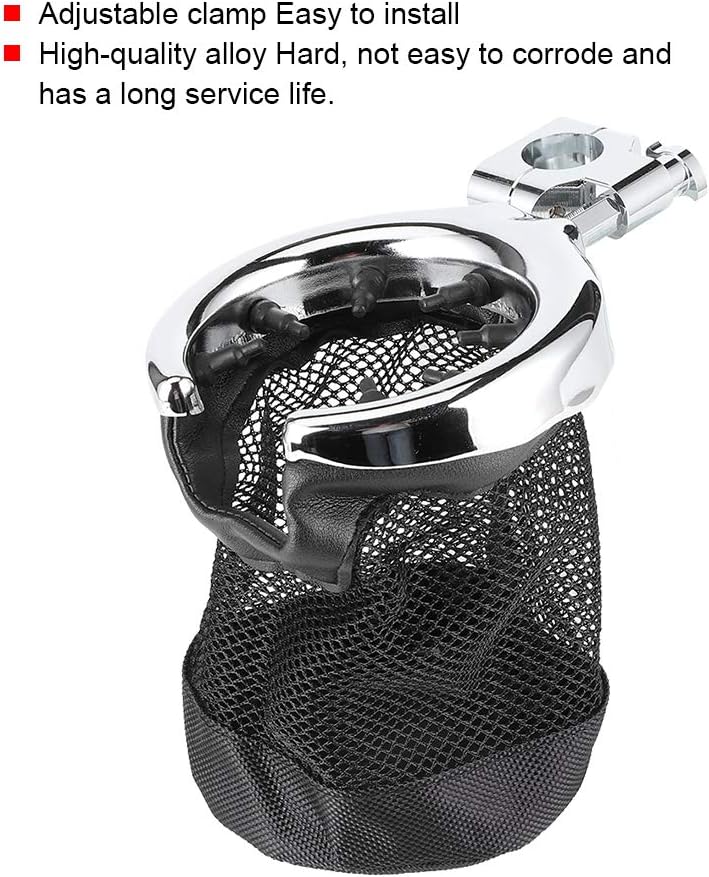 Akozon Motorcycle Cup Holder Brake Grill Drinks Basket for GoldWing GL1500 for Boulevard (1 Inch Silver)