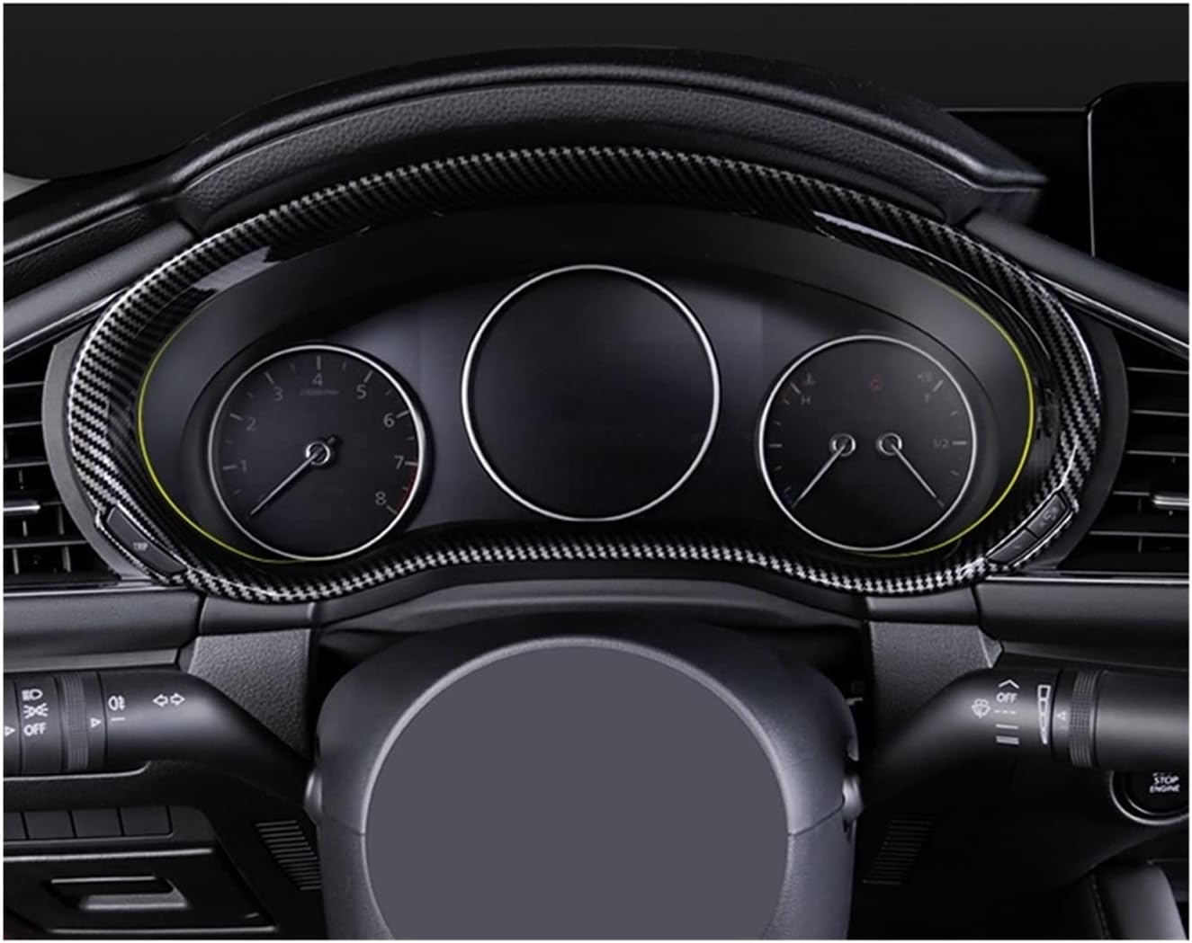 Xwang Store Car Dashboard Interior Frame Cover Trim Dash Board Moulding Sticker Compatible with Mazda 3 Axela BP CX-30 DM Accessories 2020 2021 2022 (Color Name : Carbon Style 1 pcs)