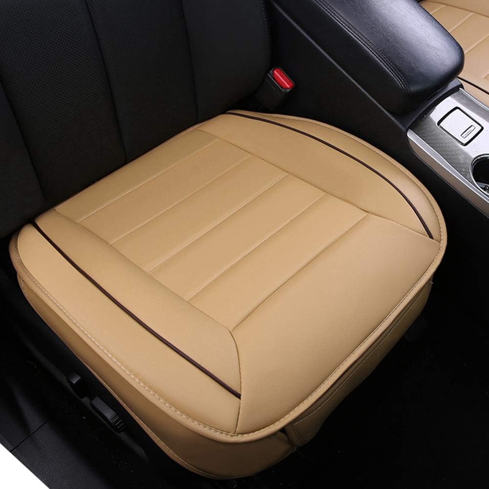 HONCENMAX Car Seat Cover Cushion Pad Mat Protector for Auto Supplies for Sedan Hatchback SUV PU Leather [Without Backrest] 2+1 Front Seat Covers&Rear Seat Cover