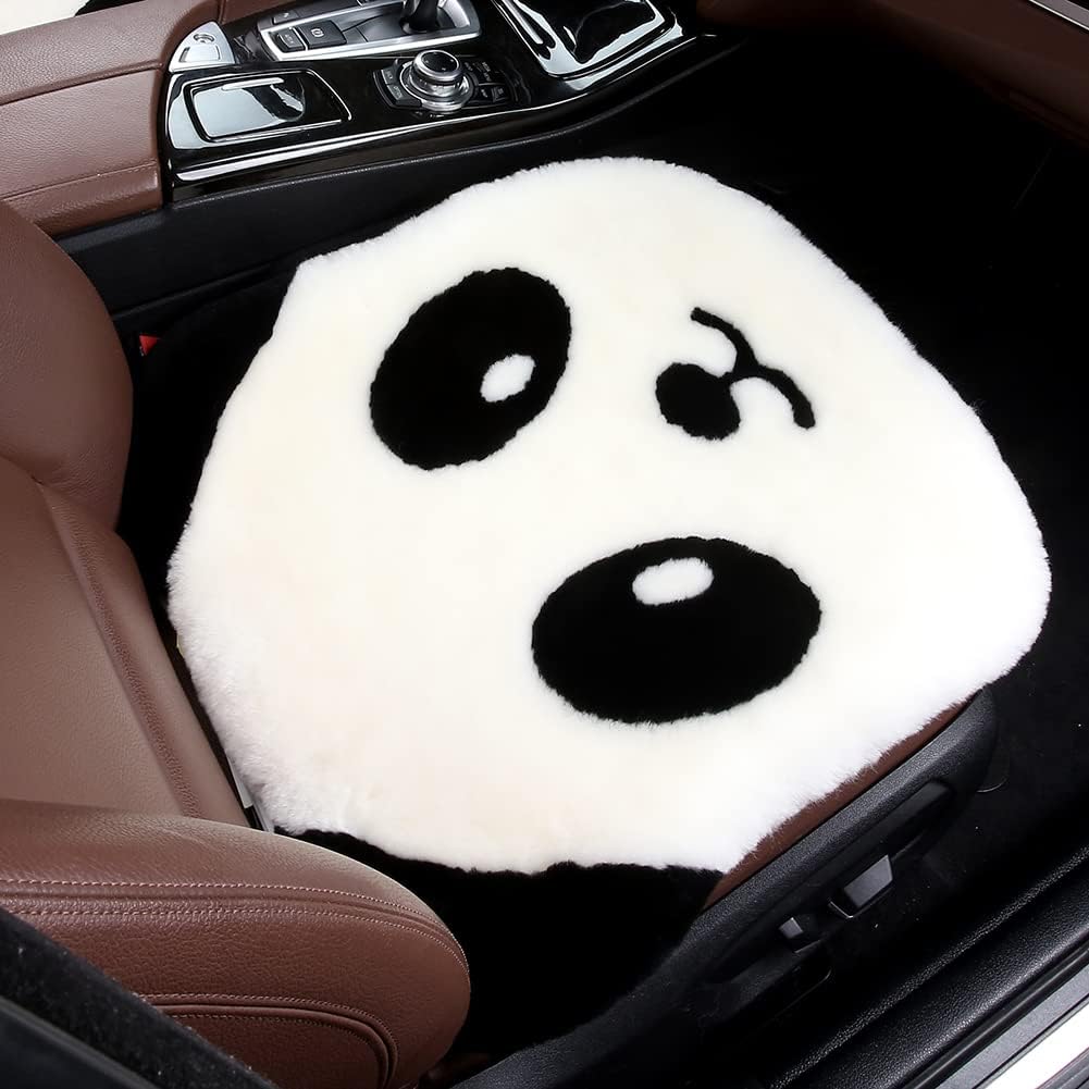 LLB Genuine Sheepskin Car Seat Cushion, Comfort Auto Seat Pad, Warm Real Wool Car Mat with Non-Slip Backing Universal Fit, 19.2 x 19.2 Inches (Pearl, 2 Front Seat Cushions & Bench Seat Cushion-3 Pcs)