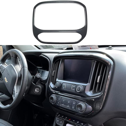 Kolya Carbon Style Interior Dashboard Navigation Screen Panel Trim Air Outlet Vent Cover for Chevy Colorado GMC Canyon Accessories 2015 2016 2017 2018 2019 2020 2021 2022 (Not for 2023+)
