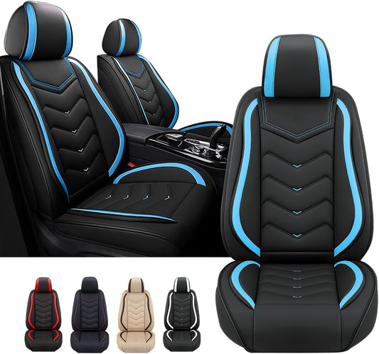 Car Seat Cover for RAM 3500 2012-2024, Waterproof and Wear Resistant Sports Seat Cover, Premium Nappa Leather Seat Protector. (2 Seats Standard/Black Blue)