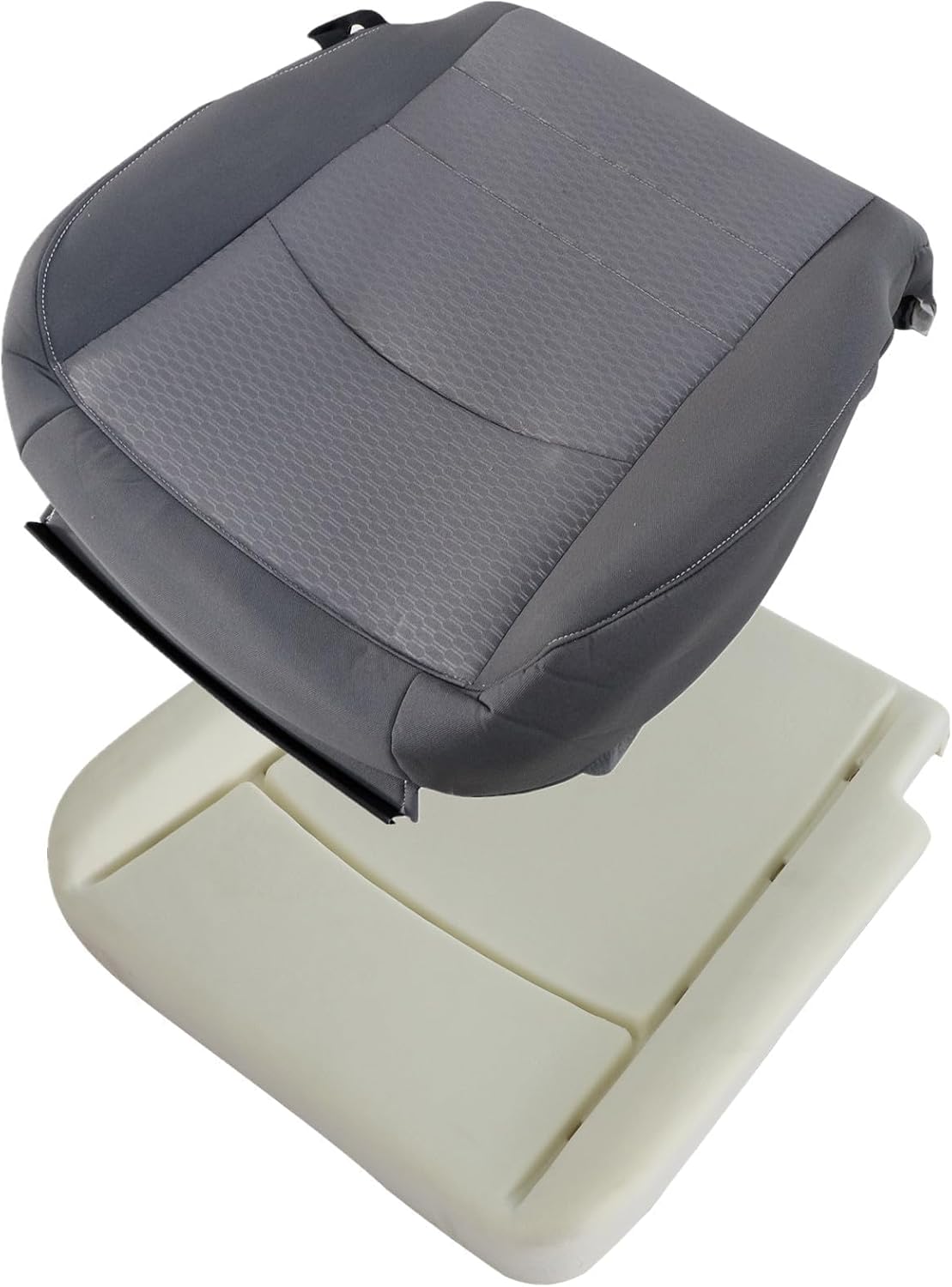 AOUTTUOA Driver Side Bottom and Foam Cushion Cloth Seat Cover Gray Compatible with Dodge Ram 1500 2500 3500 4500 5500 2013 2014 2015 2016 2017 2018
