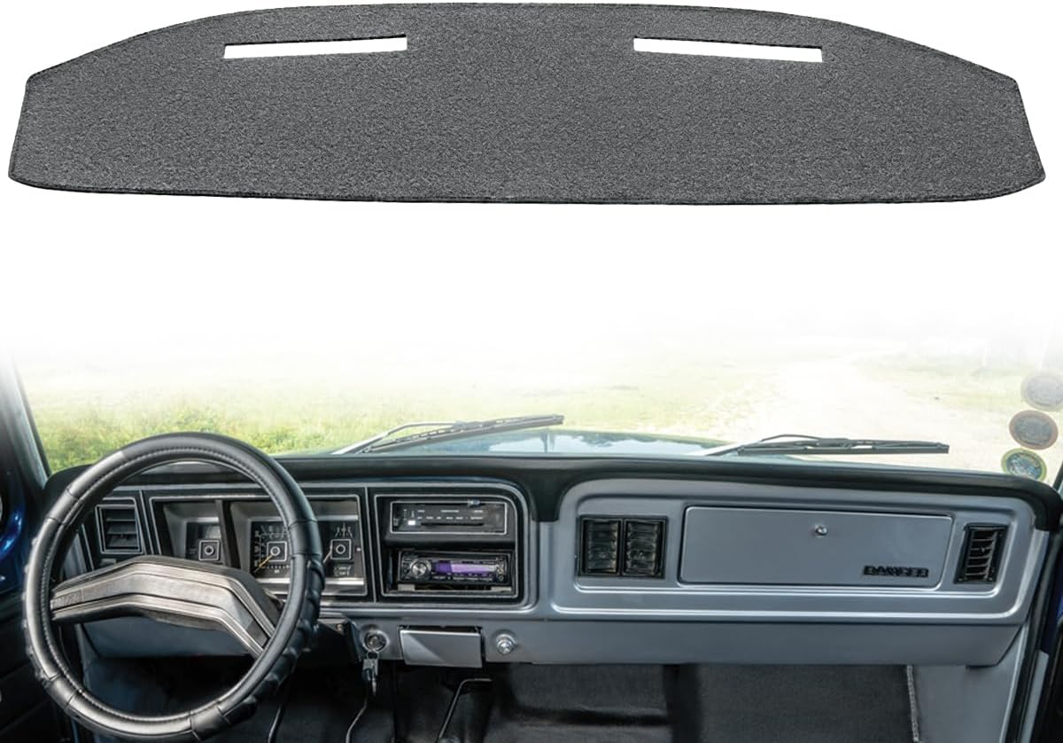 Fcovergurus Dash Cover Mat Custom Fit for Ford 1973-1979 F100 F150 F250 F350 Bronco Pickup Truck, Dashboard Cover Pad Carpet Protector (Black) F129