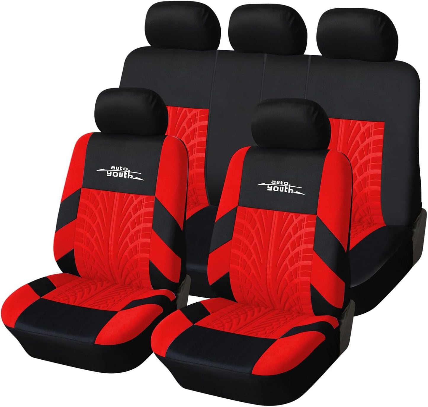 AUTOYOUTH Car Seat Covers for Front Seats, Breathable and Washable Bucket Seat Covers for Cars, Truck, SUV, Vans Airbag Compatible Automotive Interior Covers, Orange