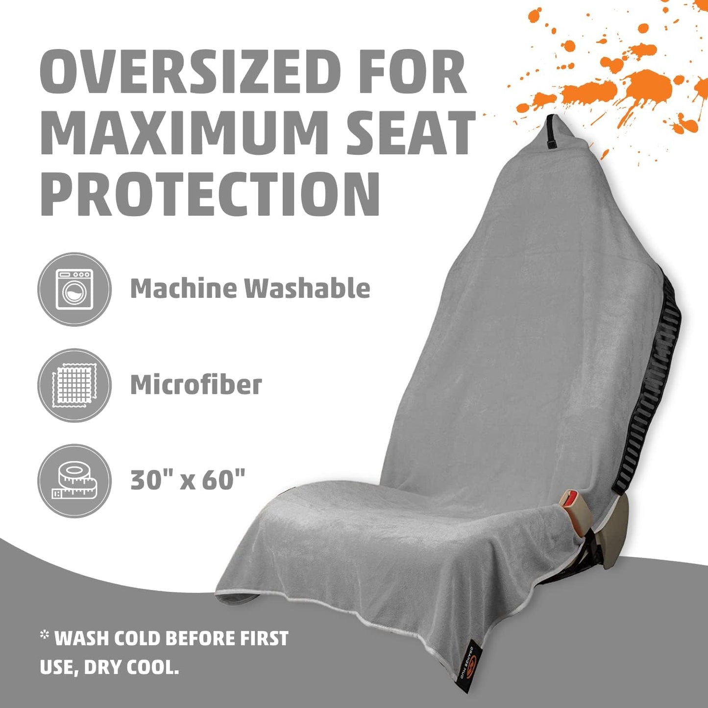 Orange Mud Transition & Seat Wrap V2.0: Microfiber Gym Towel, Seat Wrap & Cover for Athletes, Changing Towel, Gray