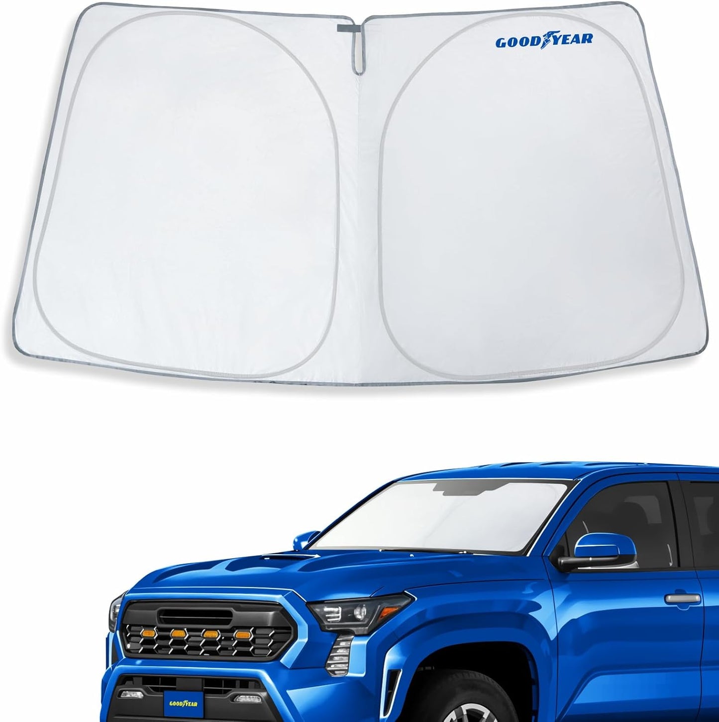 Goodyear Foldable Windshield Sunshade for Chevrolet (Chevy) Tahoe 2021-2025, SUV car Accessories, Sunshade Cover, Sun Shade Car Windshield, Window Sun Blocker - GY008221