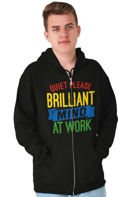 Billiant Mind Autism Awareness Zip Up Hoodie Men's Women's Brisco Brands S