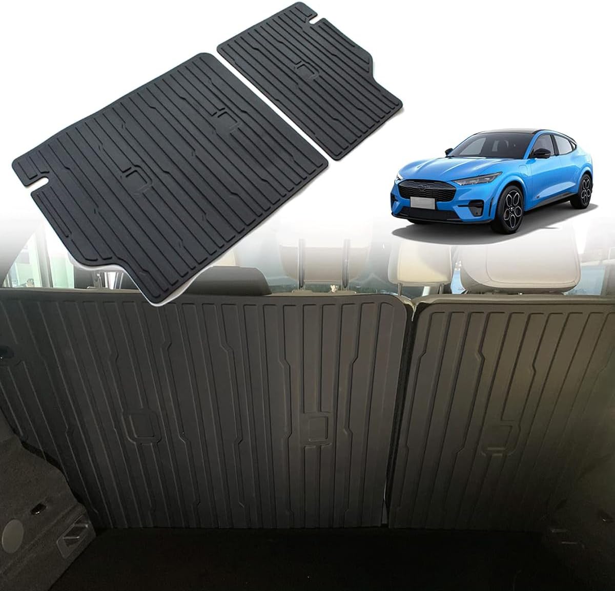 BestEvMod Compatible with Mustang Mach E Second Row Seats Back Cover All Weather Seat Protector Pet Mat Compatible with 2021-2024 Mustang Mach E