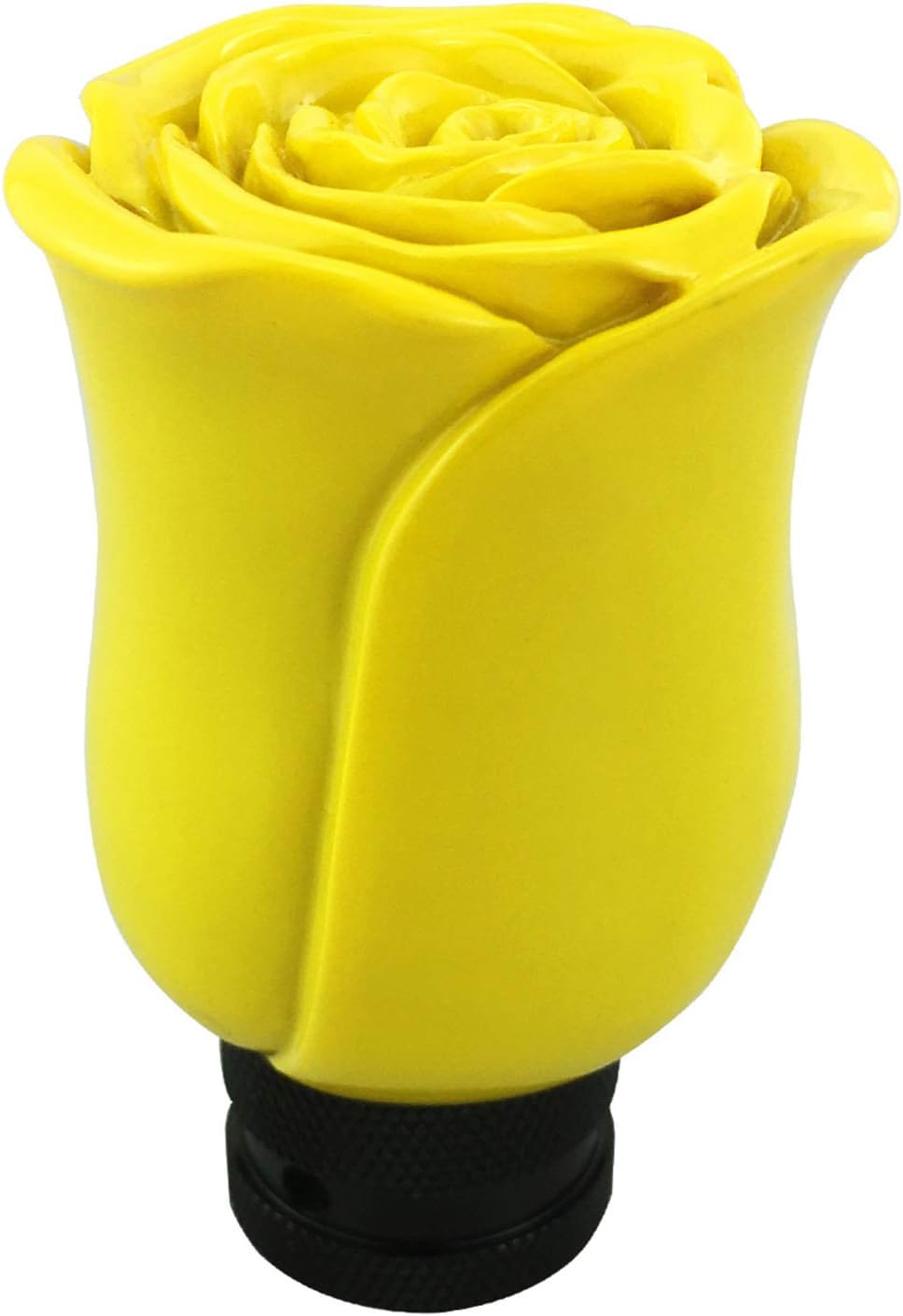Abfer Gear Stick Knob Shift Rose Flower Shape Car Shifter Handle Replacement Fit Most Manual Auto Transmission Vehicles (Yellow)