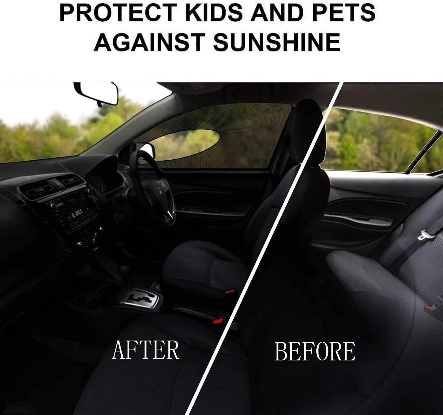 MVSYO Large Car Window Shades for Ford F150 Truck - Pickup Mesh Window Screen Camping Protect Kids from Insects - Fit for Chevrolet Silverado1500,Ram1500V,GMC Sierra1500,Toyota Tundra, Black