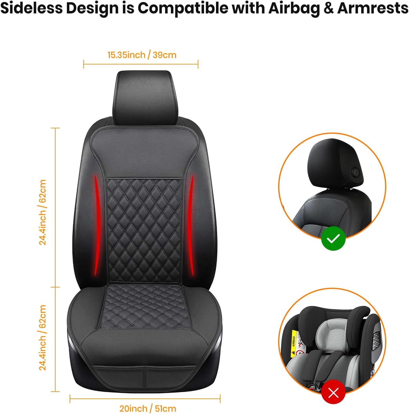Seat Cushion, Seat Cover for Full Back in Winter (Large)