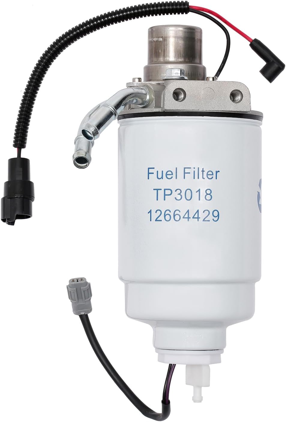 6.6L Duramax Diesel Fuel Filter with Head Assembly│Replacement For 2005-2012 Chevy Silverado GMC Sierra 2500 HD 3500 HD with Water in Fuel Sensor│Replaces# 12642623, 12639448, 904517
