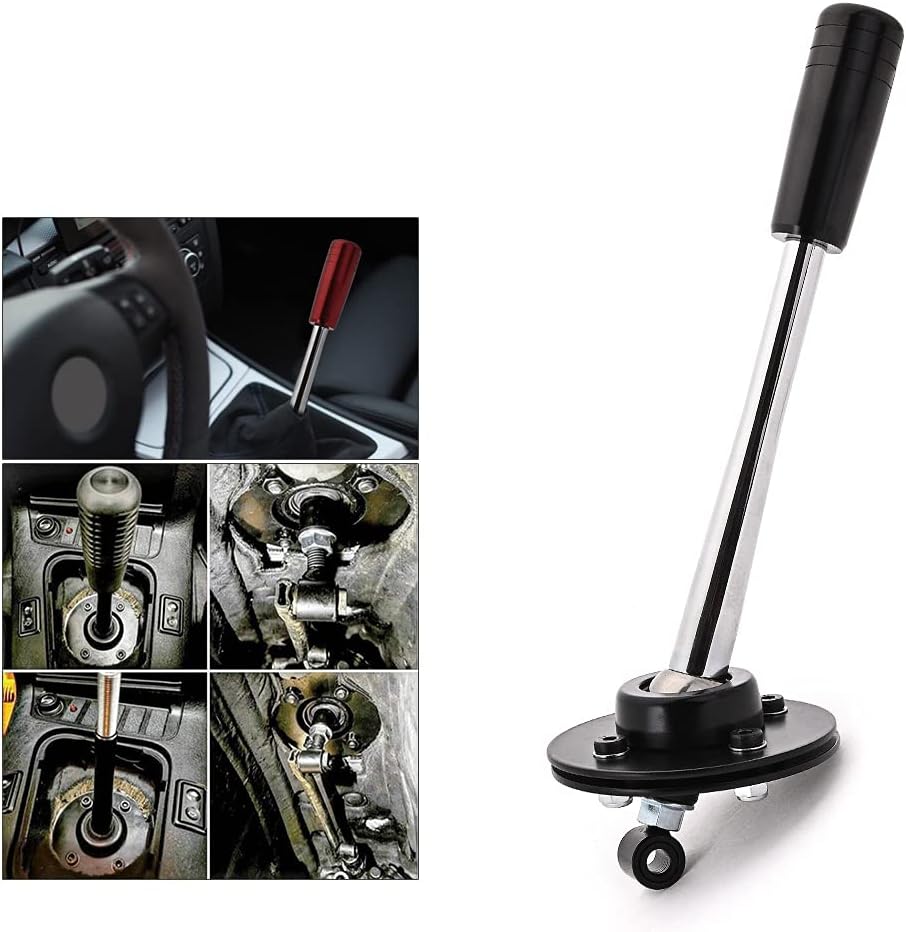 RJSPHH Drift Tuning Adjustable Short Shifter Lever Knob fits for BMW 85-10 E30 E36 E39 Z3 E46 E34 Gear Transmission Getrag or ZF Racing & Daily (Black) 178mm Handle