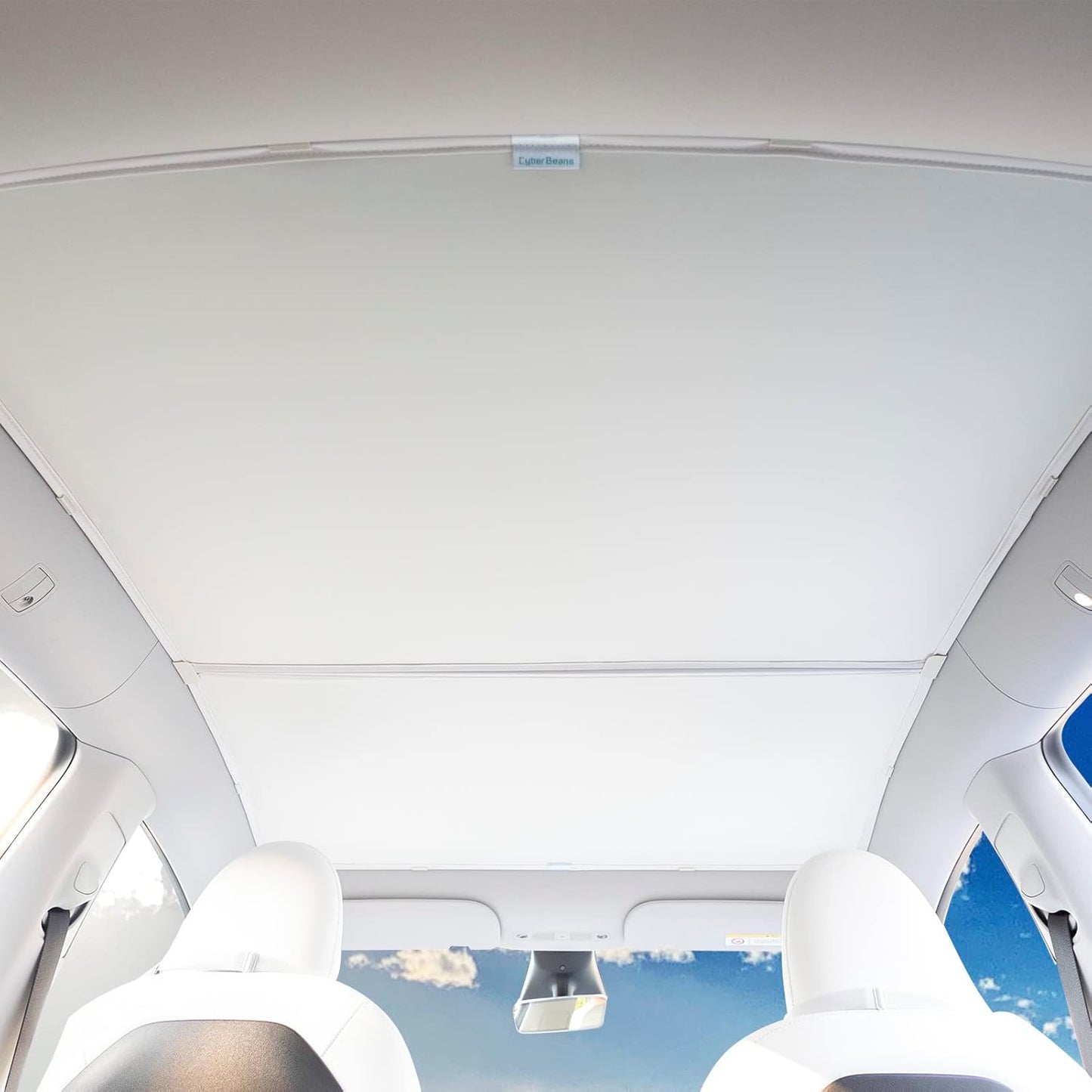 CYBERBEANS Shade for Tesla Model Y Glass Roof Sunshade Accessories 2025 2024 No Sag Foldable Retractable Sunroof Heat Insulation Cover Top Window UV Sun Blocking Heat