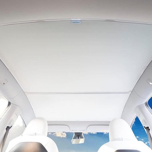 CYBERBEANS Shade for Tesla Model Y Glass Roof Sunshade Accessories 2025 2024 No Sag Foldable Retractable Sunroof Heat Insulation Cover Top Window UV Sun Blocking Heat