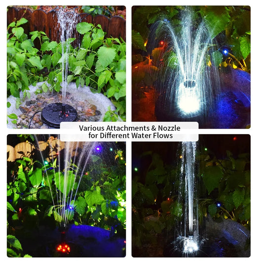 Htovila Pond Fountain,Patio Pond Pool Water Pump Solar Powered Submersible Battery Led Patio Solar Pump 6v 3.5w Solar Mewmewcat Pump Built-in Battery 3.5w Solar Powered Led Patio Pond Pump Bath 6v