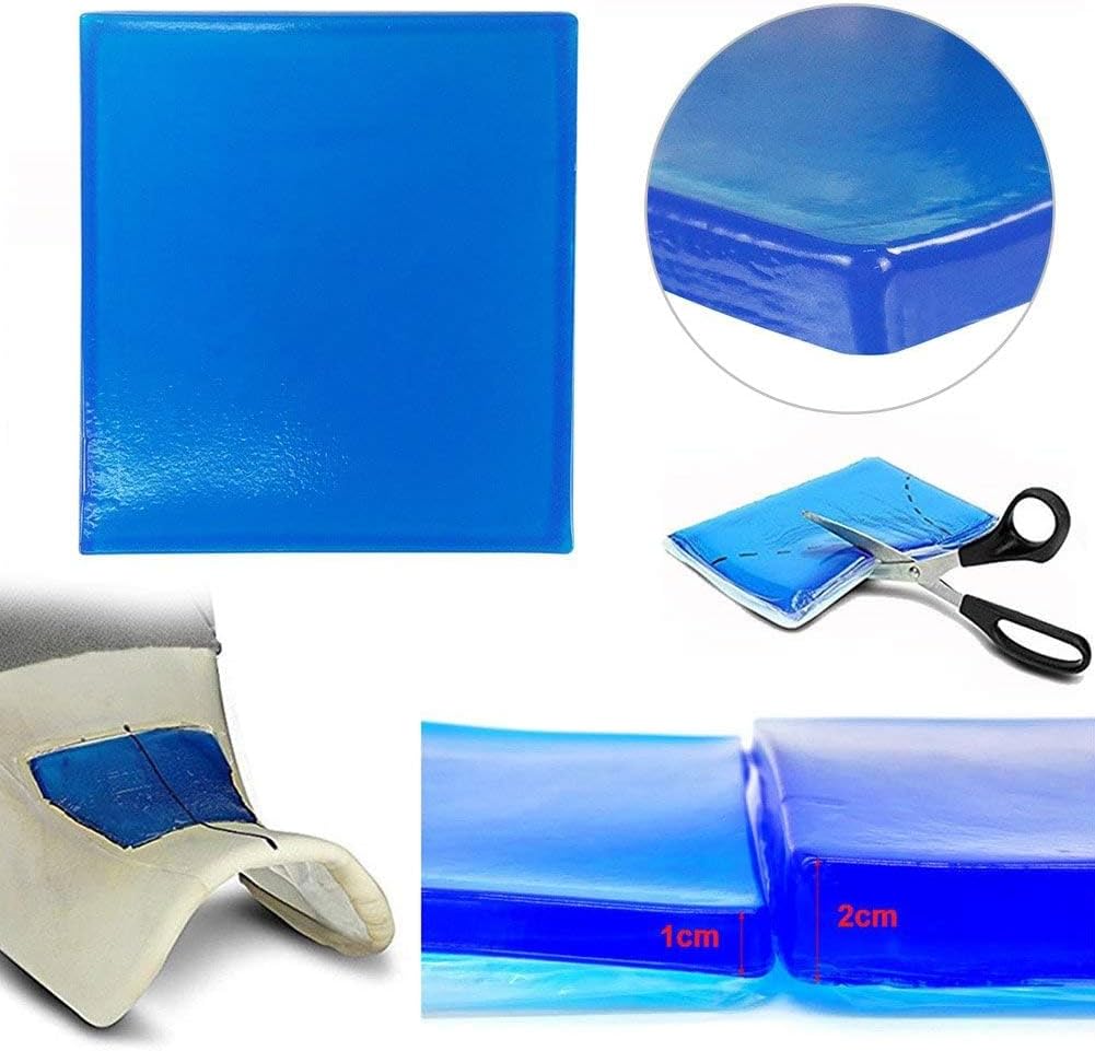 Lisyline Motorcycle Seat Gel Pad Car Driver/Passenger Seat Cushion Shock Absorption Mats Reduce Fatigue Comfort Soft Cooling Seat Pad Motorcycle Seat Foam Car Office Chair Seat Cushion(48 x 35 x 2cm)