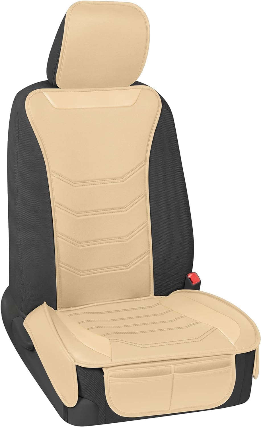 BDK Auto MTSC-9210-BG: Slim-Fit Pu Leather Seat Cushion/Beige