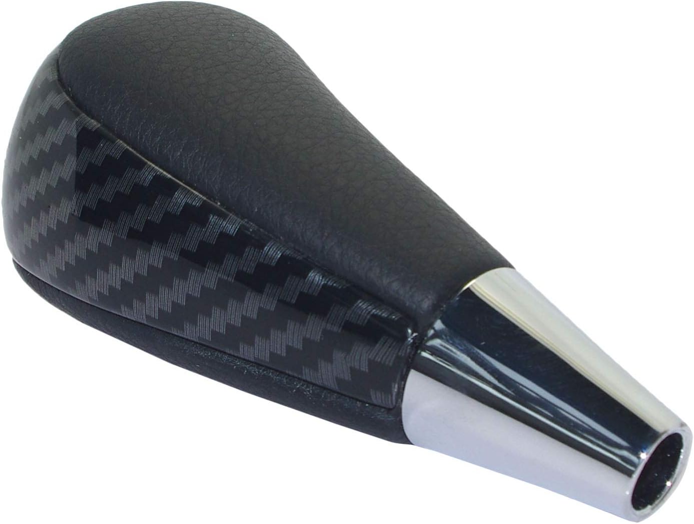 Pursuestar Black Leather Carbon Fiber Gear Shift Knob Compatible for Toyota RAV4 Land Cruiser Lexus Sienna Corolla Camry Sequoia Estima Crown Mazda Replacement M8x1.25
