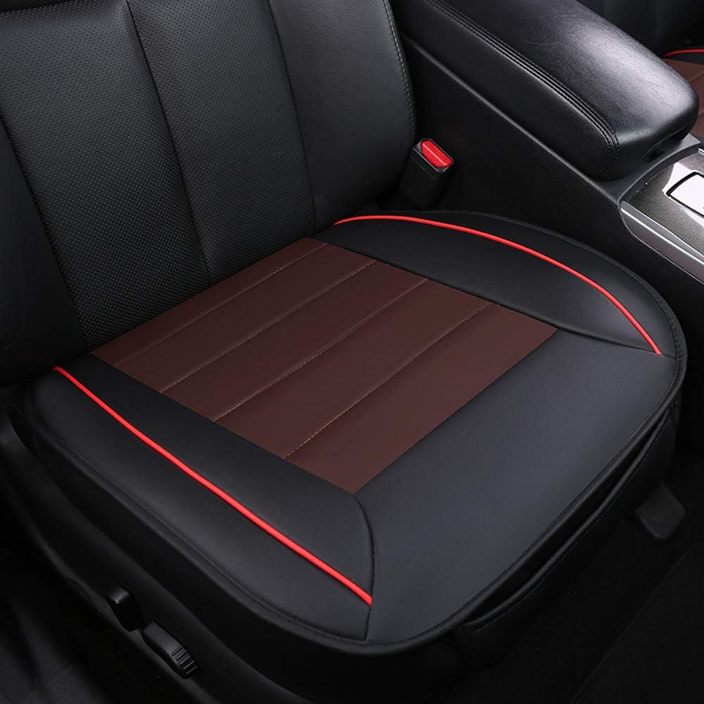 HONCENMAX Car Seat Cover Cushion Pad Mat Protector for Auto Supplies for Sedan Hatchback SUV PU Leather [Without Backrest] 2+1 Front Seat Covers&Rear Seat Cover