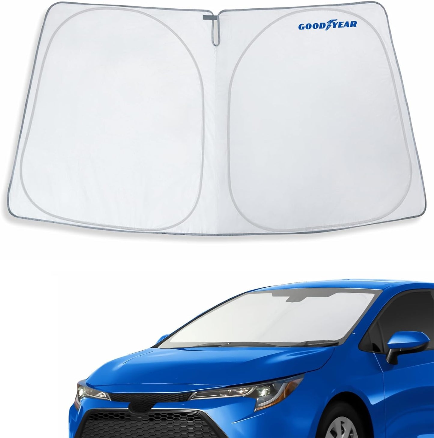 Goodyear Foldable Windshield Sunshade for Chevrolet (Chevy) Tahoe 2021-2025, SUV car Accessories, Sunshade Cover, Sun Shade Car Windshield, Window Sun Blocker - GY008221