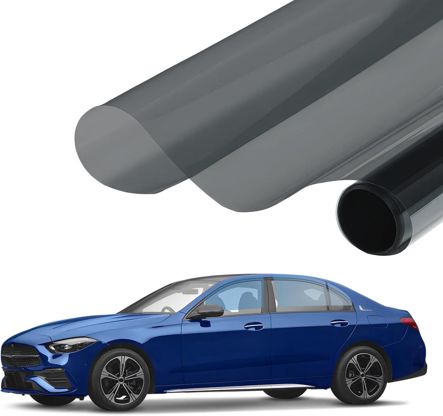 KASHIBANG Window Tint Film, 5% VLT Heat & UV Block, Scratch Resistant Privacy Film, Blackout Auto Windshield Sun Shade Roll - Suitable for Car Side & Rear Windows