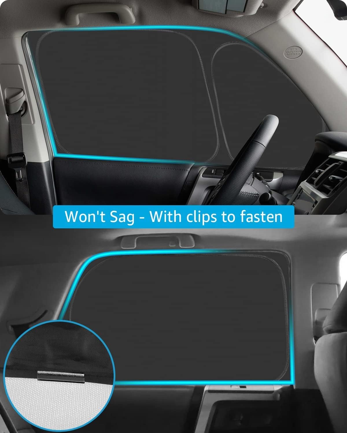 Proadsy 2025 Upgrade Window Sun Shade for 5th Gen 4Runner 2010-2025 Side Rear Window for Baby/Camping UV Rays and Privacy Protect Accessories Set of 7