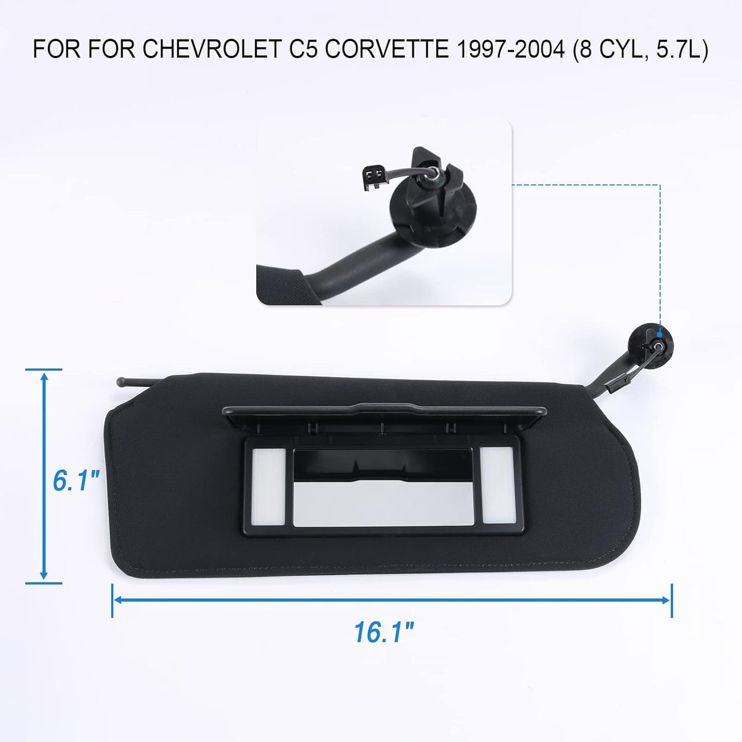 BUSIDN Automotive Sun Visor with Updated Bright LED Lights Sunvisors Replacement for Corvette C5 Chevrolet 1997-2004 Replaces 10442033 10442034 Left Driver and Right Passenger Side