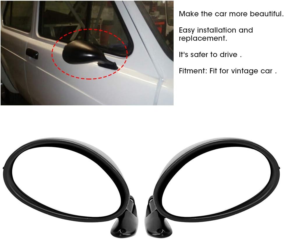 Fydun Pair Rearview Mirror Oval Side ABS Shell Car Style Left Side Mirror
