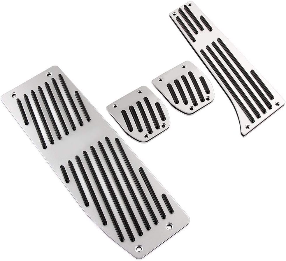 Aluminum Foot Rest Pedals Set Fit for BMW E30 E36 E46 E87 E90 E91 E92 E93 M3 M Tech at MT Silver Black Color (Color Name : Black 4PCS MT)