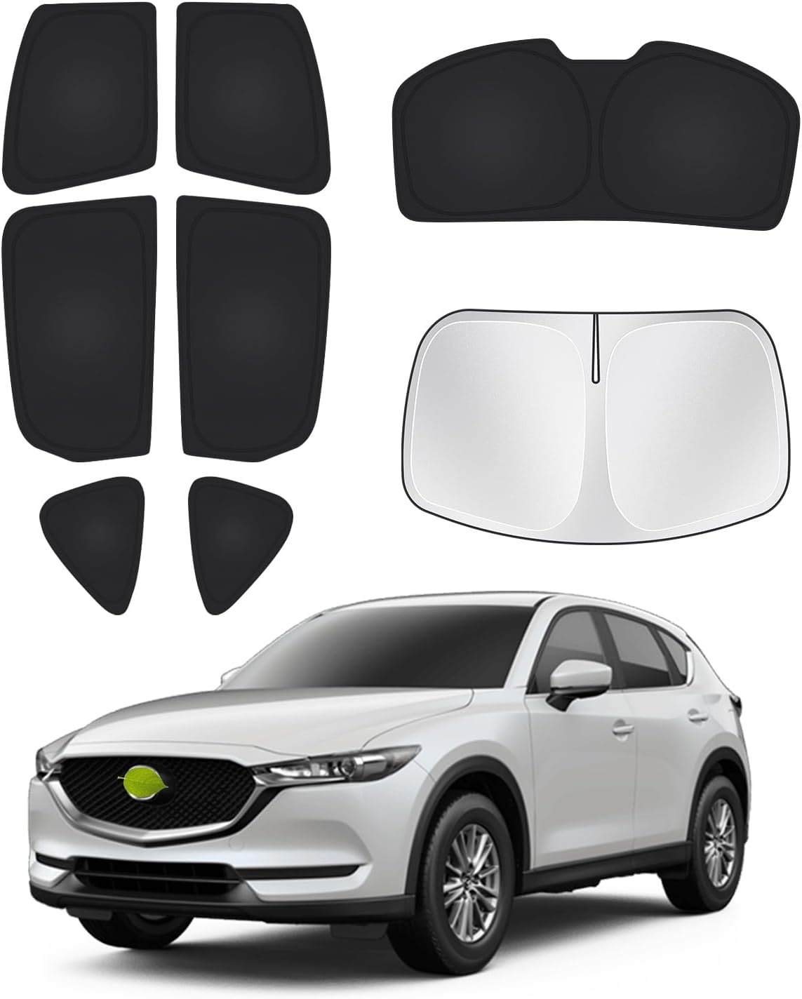 Canvcle Windshield Sunshade for Mazda CX-5 2017-2024 2025 CX5 Side Rear Window Shade Cover Kit Window Sun Blocker Privacy Protection Keep Vehicle Cool Black 8PCS