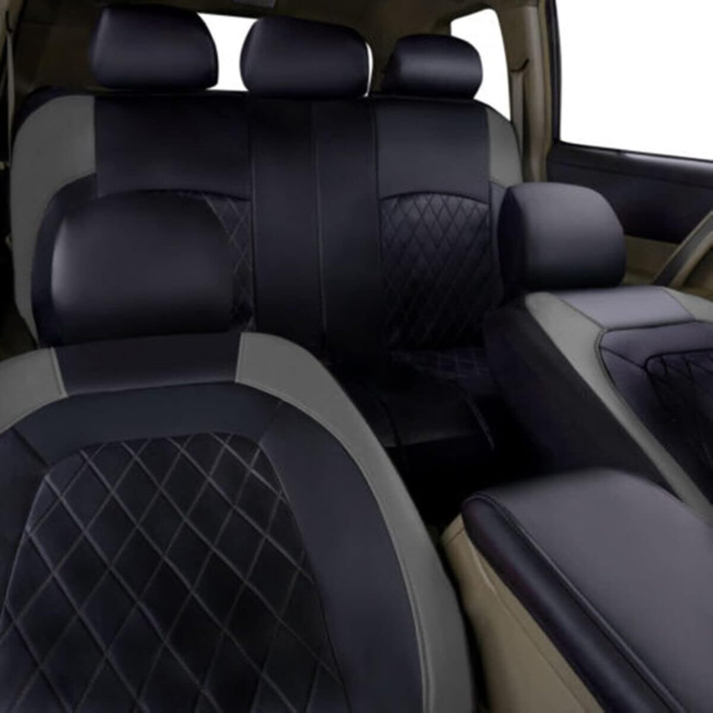 Leather Car Seat Covers Full Set for Nissan Qashqai J12 J11 J10 J11 J12 +2 2006-2025, Set Automotive Seat Protector Waterproof Nonslip Cushion Car Seat Cover,D