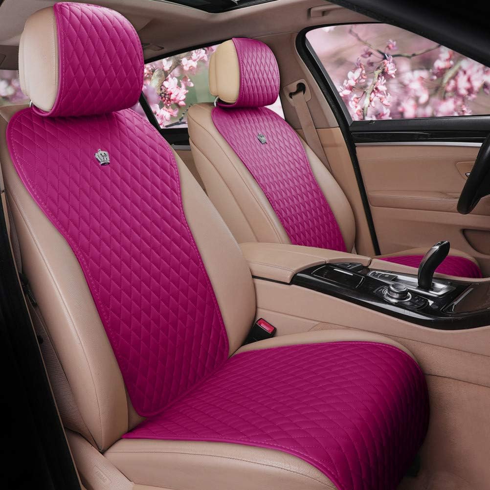 Red Rain Universal Seat Covers for Cars Leather Seat Cover with Crown Army Green Seat Covers 2/3 Covered 11PCS Fit Car/Auto/SUV (A-Army Green)